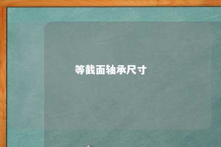 等截面轴承尺寸 